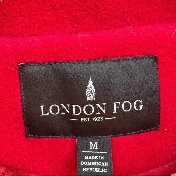 London fog, red lined double breasted pea coat size medium - Picture 3 of 7